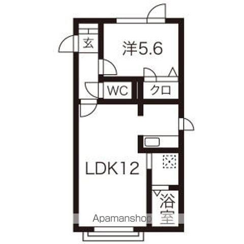 フォーシス中の島II(1LDK/2階)の間取り写真