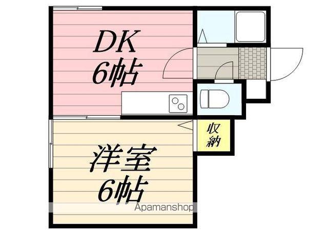 ベッツ北24(1DK/2階)の間取り写真