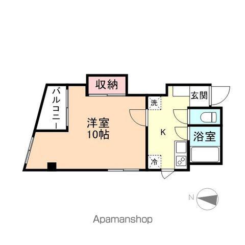 コンチネンタル清水(1K/4階)の間取り写真