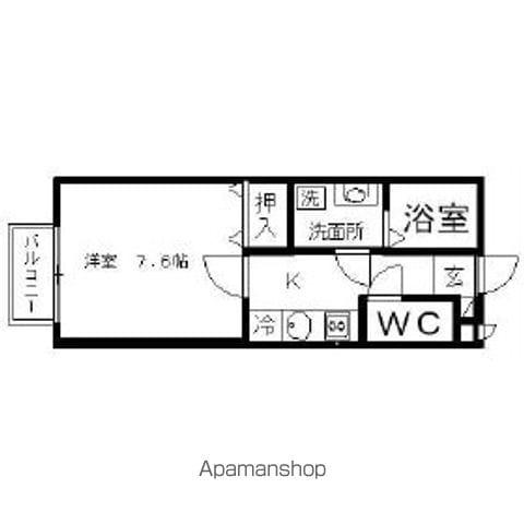 プランドール砧(1K/1階)の間取り写真