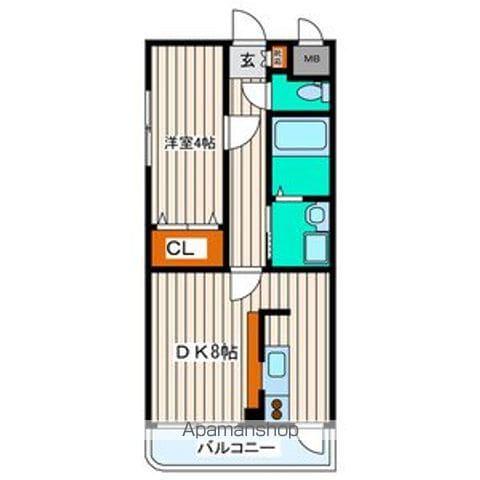 レーベンス柏木(1DK/3階)の間取り写真