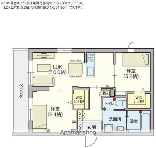 シニア限定ヘーベルVILLAGE 領家 ヘーベルヴィレッジ浦(2LDK/1階)の間取り写真