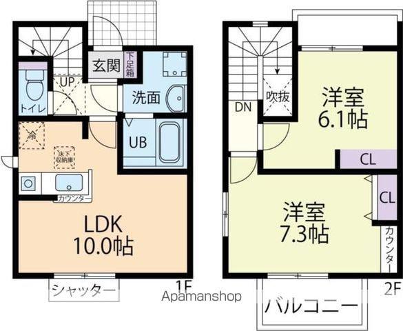 VILLA SIEGER B(2LDK/2階)の間取り写真
