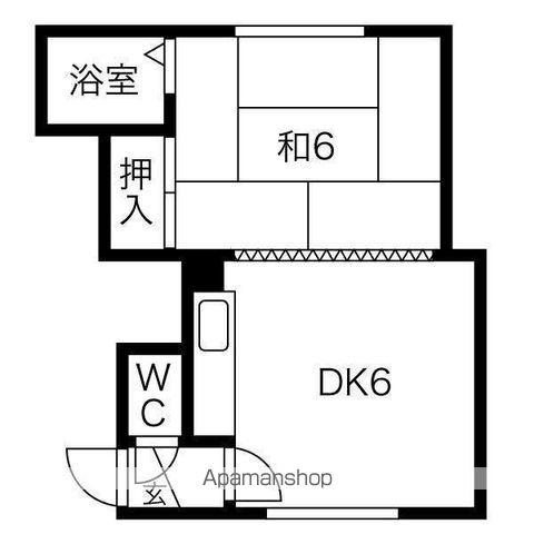 中央コーポ(1DK/2階)の間取り写真