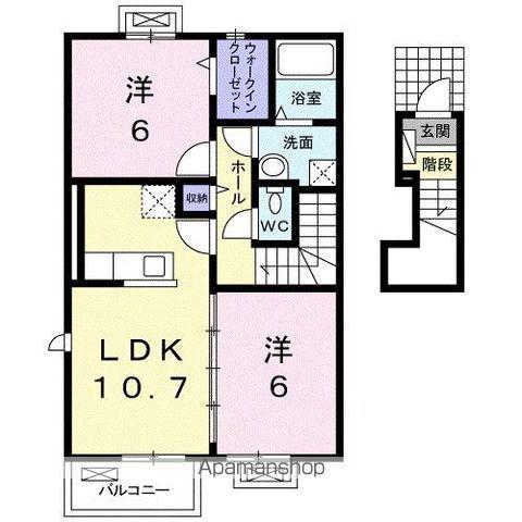 レイジェス B(2LDK/2階)の間取り写真