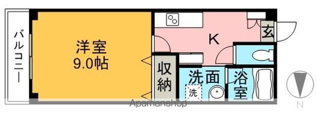 グランメゾントレビ(1K/1階)の間取り写真