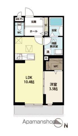 リーブルファイン三郷中央(1LDK/1階)の間取り写真