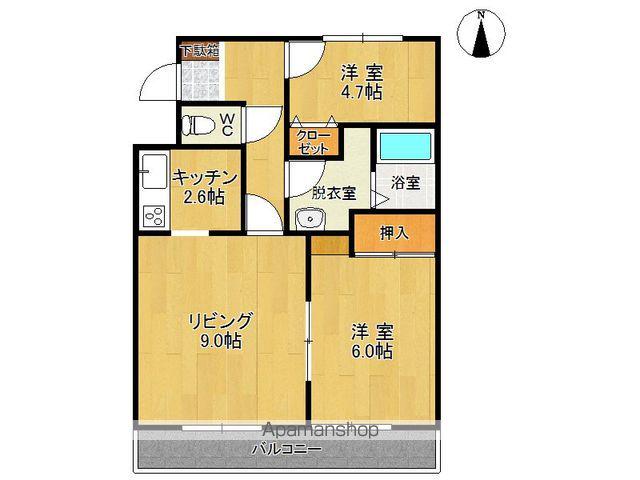 メゾン陸奥(2LDK/4階)の間取り写真