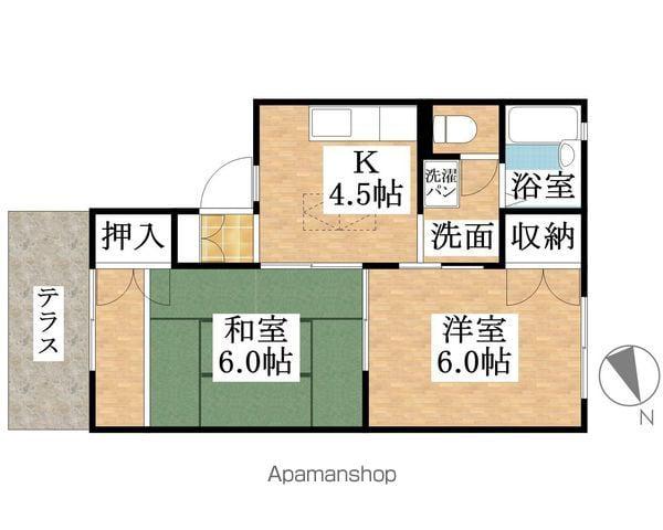 ウッドコア(2K/1階)の間取り写真