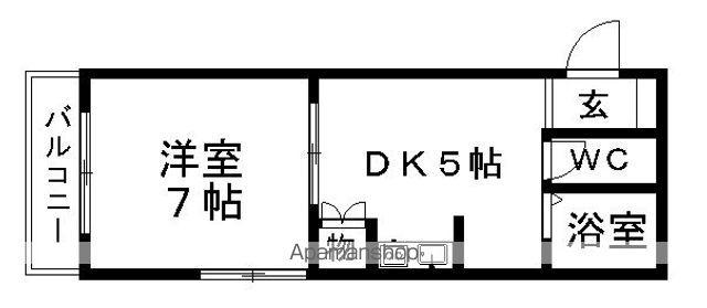 GMさかい(1K/4階)の間取り写真