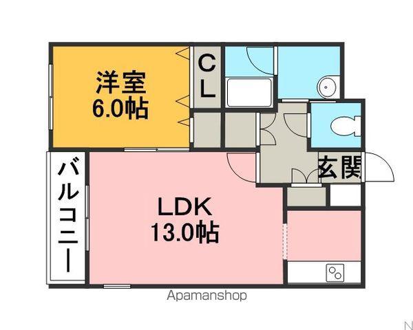 メゾン・ソレイユ(1LDK/3階)の間取り写真