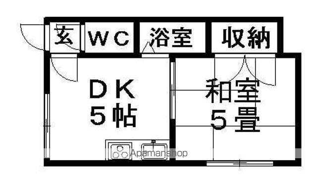 ホワイトレジデンス(1DK/2階)の間取り写真