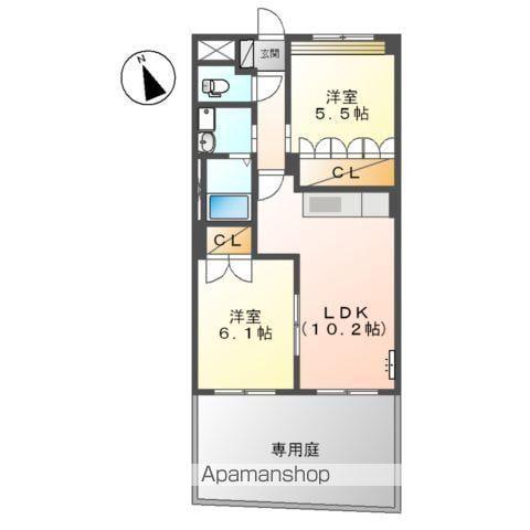 シノグロッサムⅠ(2LDK/1階)の間取り写真
