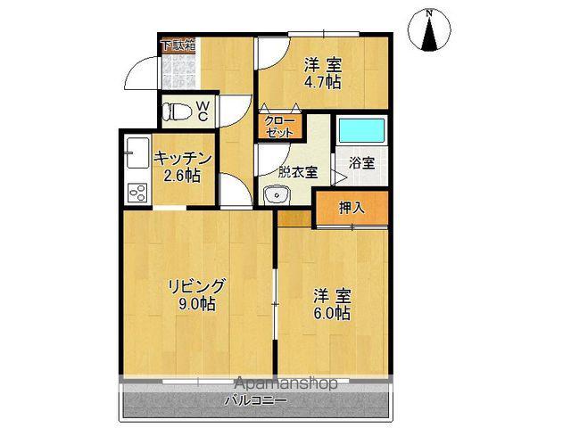 メゾン陸奥(2LDK/5階)の間取り写真