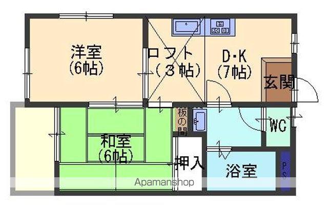 プチカーサ B(2DK/1階)の間取り写真