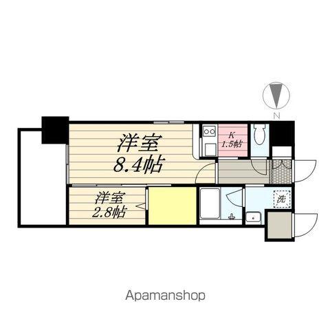 エンクレスト博多BELLE(1LDK/6階)の間取り写真