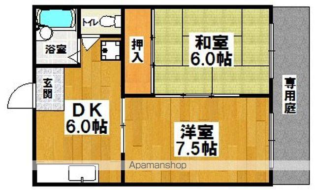 パークサイド津久野(2DK/1階)の間取り写真