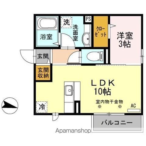 プレジール津志田(1LDK/2階)の間取り写真