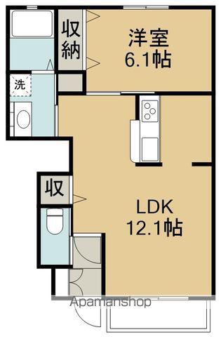 リジェールマレⅢ(1LDK/1階)の間取り写真