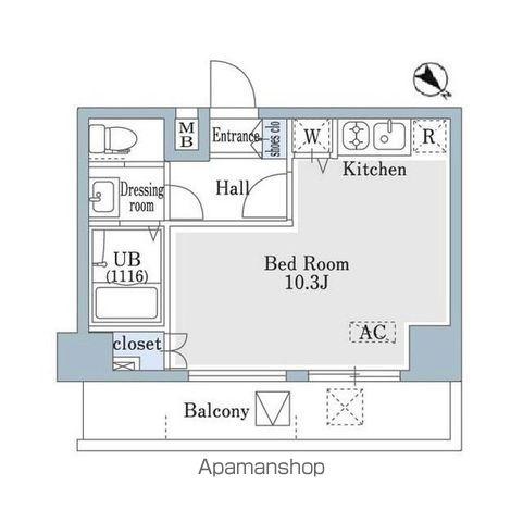 SHOWN HATSUDAI(ワンルーム/9階)の間取り写真