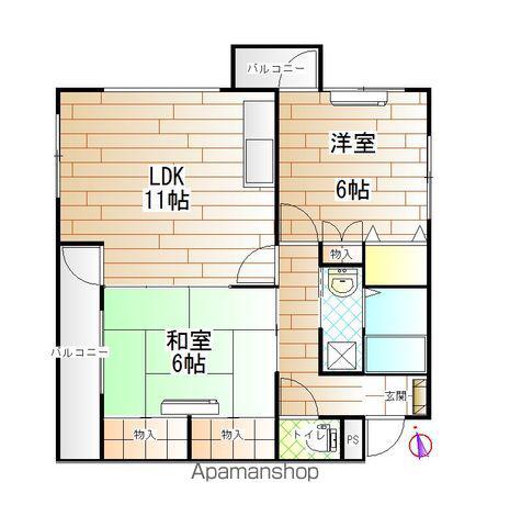 LIFE ONE(2LDK/2階)の間取り写真
