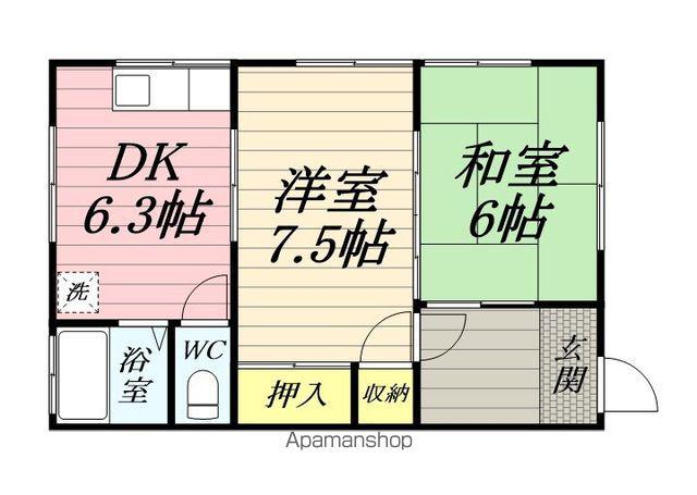 コーポ石川(2DK/1階)の間取り写真