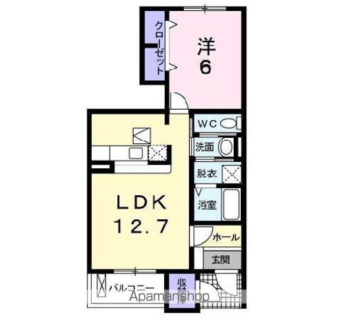 セレノ新白河Ⅰ(1LDK/1階)の間取り写真