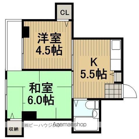 丹野ハイツ(2K/3階)の間取り写真