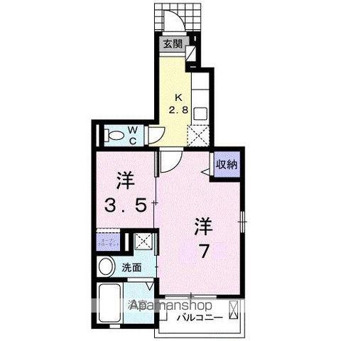 ラ・フォーレⅢ(1K/1階)の間取り写真