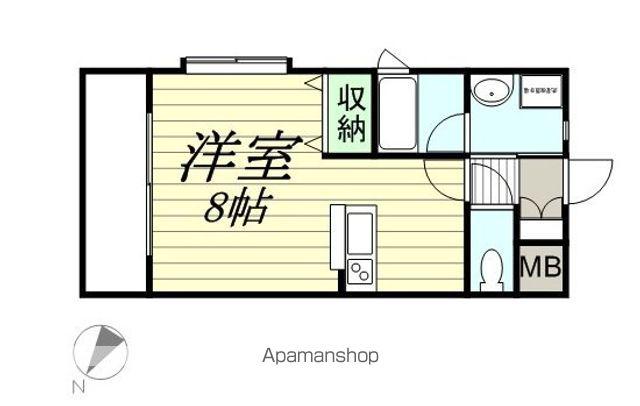エルミタージュ川内(ワンルーム/3階)の間取り写真