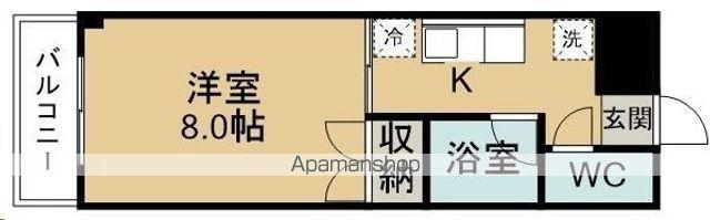 ビルドスマイルⅠ(1K/4階)の間取り写真