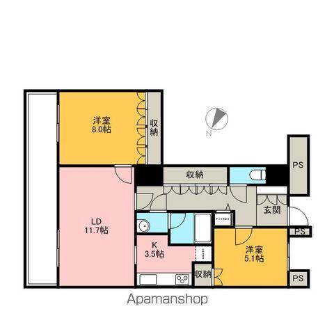 THE TOKYO TOWERS MIDTOWER(2LDK/26階)の間取り写真