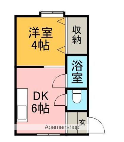 リバーサイドコート(1DK/2階)の間取り写真