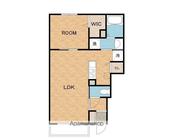 オリーブ羽倉崎 A棟(1LDK/1階)の間取り写真