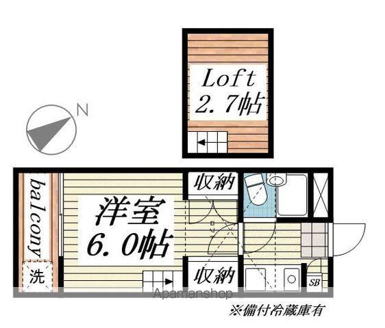 ジュネパレス千葉第10(1K/2階)の間取り写真