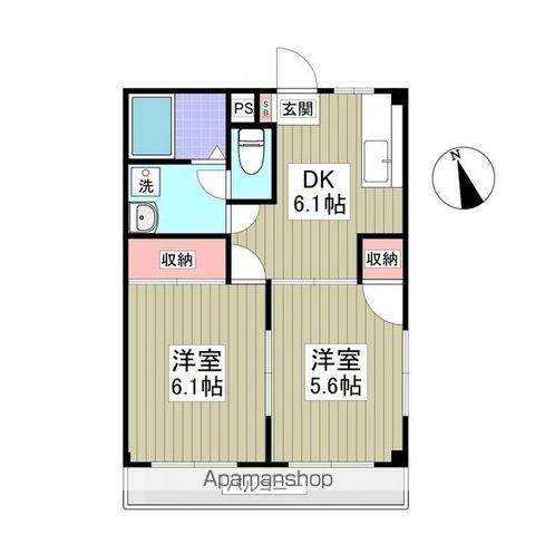 ベルメゾン緑(2DK/3階)の間取り写真