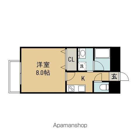 ポミエ北山(1K/1階)の間取り写真