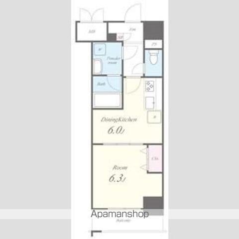 メイボーテセラ(1DK/6階)の間取り写真