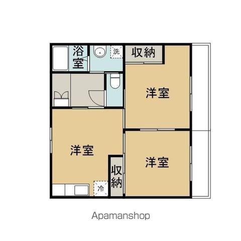 皇徳寺ファーストビルB棟(2DK/3階)の間取り写真