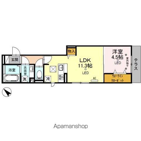 ルミエール(1LDK/1階)の間取り写真