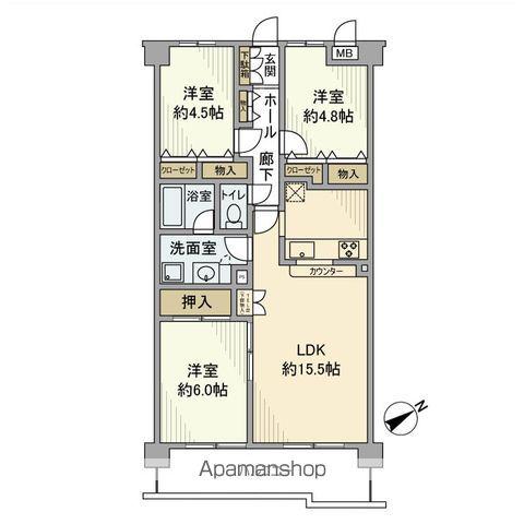 グリーンビレッジ姉ヶ崎(3LDK/2階)の間取り写真