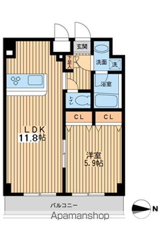 プライムアーバン中野上高田(1LDK/3階)の間取り写真