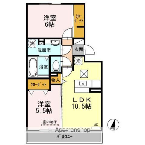 カーサ フラグランツァ(2LDK/1階)の間取り写真