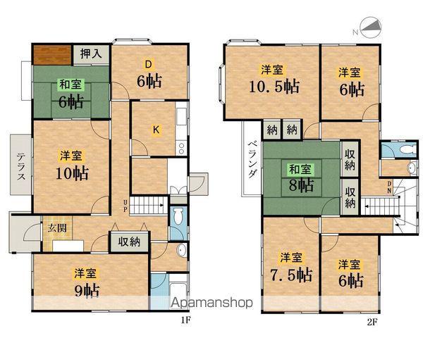 横浜線 片倉駅 バス乗車時間：22分 公園前（八王子市）バス停で下車 徒歩3分 2階建 築47年(ワンルーム/1階)の間取り写真
