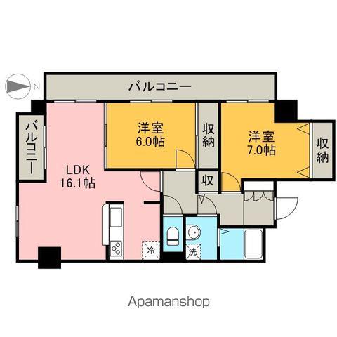 サムティイースト白壁(2LDK/8階)の間取り写真