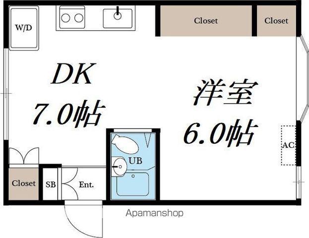 ツダヌママンション(1DK/3階)の間取り写真