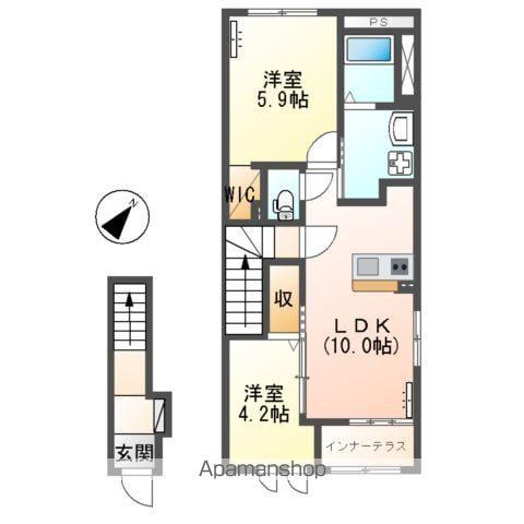 AVENIR(2LDK/2階)の間取り写真