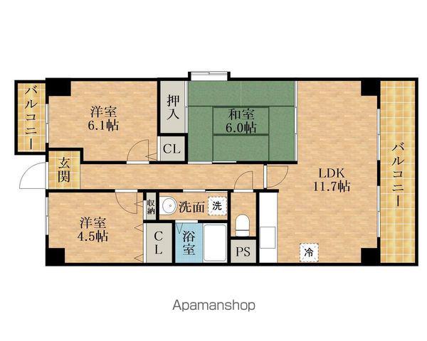 クレセール和泉(3LDK/4階)の間取り写真
