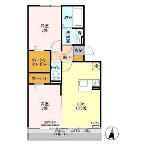 SYMPHONY A(2LDK/2階)の間取り写真