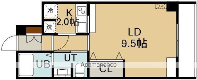 CUBO松陰(1K/2階)の間取り写真
